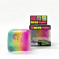 Needoh Nice Cube Slow Rebound Squeeze Maltose Toy Rainbow Gradient Luminous Glitter Powder Stress Relief Fidget Relaxation Gift black
