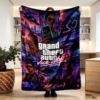 Grand Theft Auto VI Print Blanket - Soft & Comfortable, for Bedroom, Travel, Sofa, Home Decoration - Birthday Christmas Gift for Friend 130cmx150cm