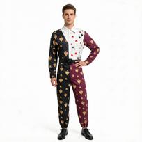 S-XL Halloween Alice playing card knight cosplay magician party stage costume M black