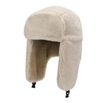 Žieminė „Ushanka“ skrybėlė vyrams, moteriška piloto aviatoriaus bombonešio kepurė Dirbtinio kailio odinė sniego kepurė su ausų atvartais Piloto žiemos bombonešio kepurė 55-60cm smėlis