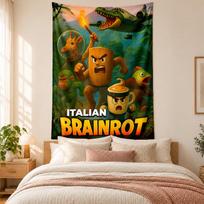 Brainrot Tapestry highquality for decorating living room bedroom dorm walls ideal as bedroom wallart orholiday gift 100cmx150cm black