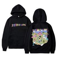Vintage System of A Down Hoodie Men Women Fleece Cotton High Quality Hoodies Top Male Rock Music Band Cartoon Graphic Sweatshirt XXL black
