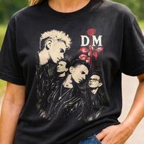Depeche Mode T-Shirt, Vintage Style 1990 Tee, Punk Band Unisex Shirt XL black