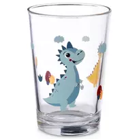 Stiklinė su dinozaurų raštu, skaidri, 200 ml