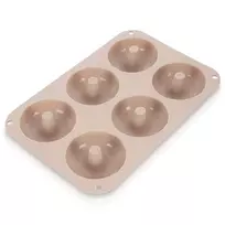 Silikoninė spurgų kepimo forma 6 ertmių, smėlio spalvos, 25,5 × 17,5 × 3,5 cm