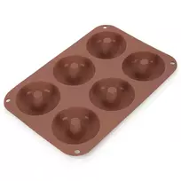 Silikoninė forma 6 spurgoms, ruda, 25,5 × 17,5 × 3,5 cm