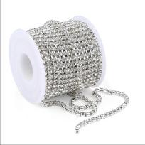 Metal Rhinestone Grab Chain Handmade Diy Jewelry Accessories Drill Chain Claw Chain Claw Drill Nail Art Jewelry Drill Strip Clothing Accessories 2.5mm(ss8) gray