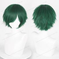 Anime 30cm Trumpas Tiesus Cosplay Perukas Juodas Baltas Žalias Rudas Violetinis Mėlynas Pilkas Raudonas Auksinis Vyras Moteris Karščiui Atsparus Sintetinis Plaukas as the picture- black