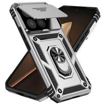Šarvuotas smūgiams atsparus telefono dėklas, skirtas Xiaomi 15T Pro, su metaliniu žiedu, stumdomu langeliu, apsauga kameros objektyvui, apsauginis galinis dangtelis Xiaomi 15T