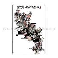Metal Gear Solid 4 Guns Of The Patriots Metal Plaque Poster Create Party Club Design Club Kitchen Tin Sign Poster 40x30cm gray