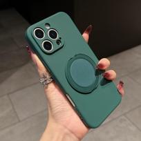 360° besisukantis stovas Laikiklis Skysto silikono dėklas iPhone 16 E 15 14 Plus 13 12 Mini 11 Pro Max žiedu Atlenkiama atrama Rankenos Laikiklio Dangtelis iPhone 11 Pro gray