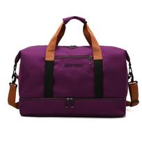Travel Bag Large Capacity Tote Luggage Dry Wet Swimming Gym Bag Oxford Waterproof Sports Crossbody with Shoe Compartment violetinė