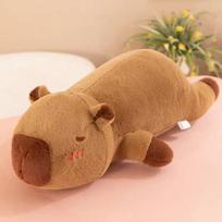 45-100cm Kawaii milžiniška dryžuota kapibara pliušinė lėlė pagalvė gulantis ruda oranžinė sparnai minkštas pliušinis žaislas namų dekoras dovana about 65cm chaki