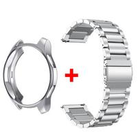 Apyrankė+Korpusas Samsung Galaxy Watch 6 5 4 44mm 40mm Classic 46mm 42mm Nerūdijančio plieno apyrankė Galaxy Watch 3 5 Pro 41 45mm Dirželis galaxy watch 6 40mm white