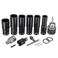 Universal Accessories Impact Socket Set For Electric Impact Wrench Sleeves Batch Head Drill Chuck For Wrench Adapter Hand Tool black