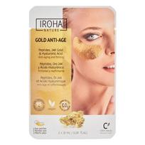 Stangrinamoji paakių kaukė Iroha Nature Gold Anti-age PIN08, folijinė, su 24K auksu ir kolagenu, 2 vnt.