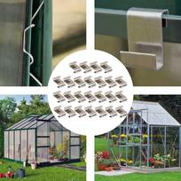 25pcs Greenhouse Glass Z Clips Glazing Overlap Spare Parts Fixing gray