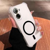Case for Xiaomi POCO X7 Pro 5G,M7 4G Cute Airbag Corner Pastel Matte Magnetic Casing Semi Shockproof Phone Cover POCO M7 4G white