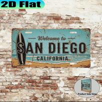 D Flat pc San Francisco San Diego xcm Vintage Aluminum Sign for Decorative Purposes Only New Year Gift 15x30cm(5.9x7.8inch)