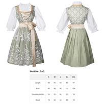 Moterų vokiška Dirndl suknelė Bavarijos Oktoberfest Helovino Karnavalo Kalėdinės vakarėlių kostiumai L beige