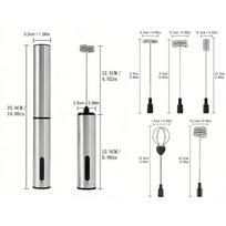 Kitchen Powerful Milk Frother Wand Ultra Fast Handheld Drink Mixer Electric Whisk Foam Maker USB Rechargeable for Coffee Lattes gray