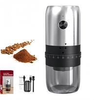 Electric Coffee Grinder Small - with Ceramic Grinder, Adjustable Grinding Level (40 Levels), 25 g Bean Container, Quiet One Button Operation (Silver) sidabras
