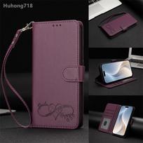 Para Samsung Galaxy A07 A7 A8 A17 A27 A37 A57 F04 F06 F16 2018 4G 5G Capa Flip Carteira De Couro À Prova De Choque Supor Galaxy F06 5G violetinė