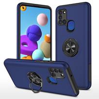 Samsung A21S Car Mount Case: Magnetic Ring Holder, Full Coverage Anti-Drop Protective Cover A21S karališkos mėlynos spalvos