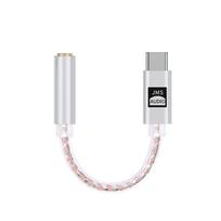 JCALLY JMS USB-C to 3.5mm Headphone Adapter 24bits/48KHz DAC Chip HiFi Stereo Aux Dongle Support Call Mic Gaming Live Streaming balta