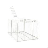 Deep Fryer Basket Stainless Steel with Handle Rectangular for Chefs, Cooks, Restaurant, Large white