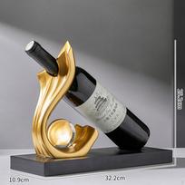 Abstraktus meninis butelių laikiklis, lengvo prabangos dekoratyvinis, vyno įkurtuvių dovana Gold gray