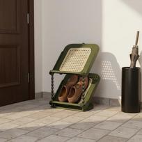 MultiLayer Shoe Rack SpaceSaving Rattan Design Large Capacity Household Storage for 2 Tier B juoda
