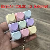 Led 4/9Keys Macaron Color Keyboard Fidget Clicky Keycaps Keychain, Sensory Stress Relief Toy With Decompression For Office D white