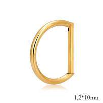 Titanium D Shape Septum Ring Hinged Segment Clicker Hoop Conch Helix Piercing Body Jewelry A8 beige