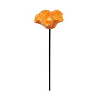 Resin Flower Bee Water Feeder Handcrafted Ground Insert Butterfly Watering Station Rust-resistant UV Resistant oranžinė