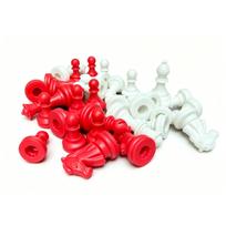 32PCS Chess Pieces Only Chessman Set Red White Educational Fun Anti Slip for Chess Game 49mm red