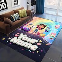 Name Custom Gabby Dollhouse Carpet Rug for Living Room Bedroom Home Sofa Decoration,Kids play Non-slip Floor Mat 80x120cm( 31x47in) gray