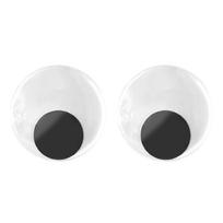 2Pcs Googly Eyes Wiggle Eye Resin Self Adhesive Craft Accessory Home Decoration for Fridge 15cm / 5.91in Black White white