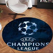 Uefa Champions (1) Round Office Rug Decorative Floor Rug for Office Bedroom Living Room and Home Space 80cmx80cm