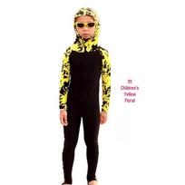 Shabate Kids' Quick-Dry Sun Protection Swimsuit - Unisex One-Piece Jellyfish Suit M black