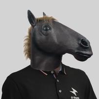 Brown Horse Head Mask Funny Latex Costume Accessory For Parties And Festivals Events Brown gray