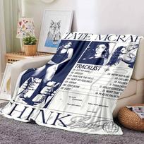1Pc Tate Mcrae'S Album Artwork Blanket Soft Throw Blanket For Home Bedroom Bed Sofa Travel Office Solid Christmas Blanket 100cmx150cm blue