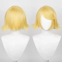 2026 New High Quality Rin Len Cosplay Wig Short Light Golden Women Man Heat Resistant Synthetic Hair Anime Wigs + Hairnet One Size beige