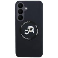 Karl Lagerfeld Silicone Karl&Choupette Heads MagSafe dėklas Samsung Galaxy S26 FE – juodas