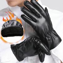 Vyriškos Moteriškos Odinės Pirštinės Žieminės Ekranui Šiltos Sutirštintos Plušinės Karinės Guantes Neslystančios Vėjui Atsparios Lauko Megztos Jodinėjimo Pirštinės gray
