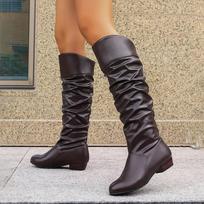Open Toe Thigh High Boots For Women Women'S Square Toe Knee High Boots Wide Barrel Riding Boots Fashionable Shoes For Woman 37 kava