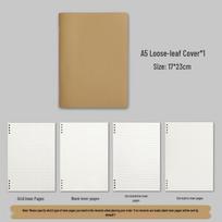 A5B5A4 Thickened Loose-leaf Binder: Large Capacity Soft Leather Detachable Notebook for Business Office white