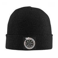 Viking Odin Valknut Runes Warm Knitted Cap Hip Hop Bonnet Hat Autumn Winter Outdoor Beanies Hats for Unisex Adult One Size black