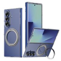 360° Rotating Magnetic Magsafe Wireless Charging Holder Phone Case for Samsung Galaxy Z Fold 7 6 5G Transparent Shockproof Cover Galaxy Z Fold7 pilka