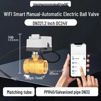 WiFi išmanus elektrinis rutulinis vožtuvas su nuotolinio valdymo laikmačiu automatiniam laistymui Controller DC24V